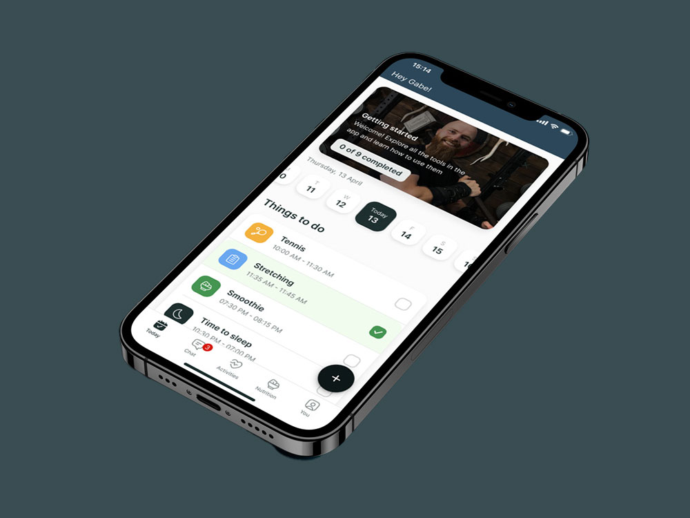 A mockup of the coaching app showcasing the features.